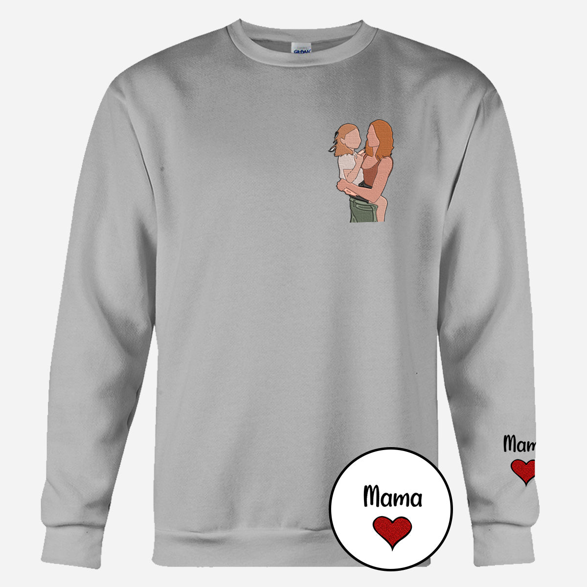 Custom 2D Photo - Personalized Step Mom Embroidered Sweater