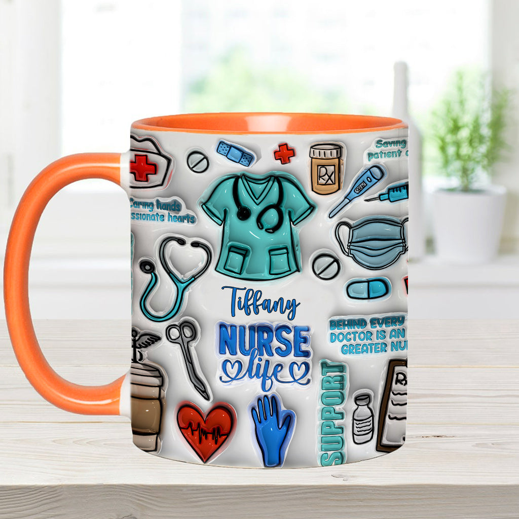 Nurse Life - Personalized Nurse Accent Mug