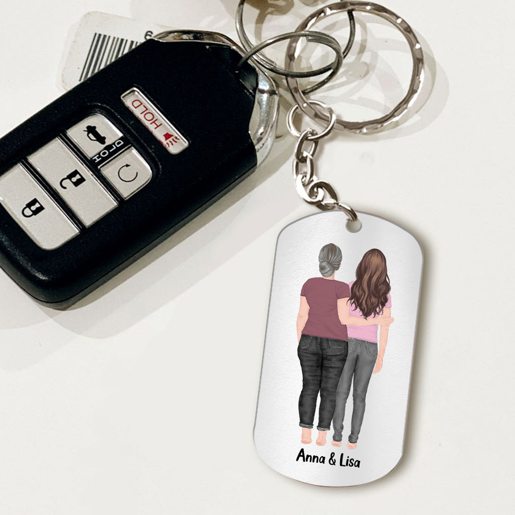 The True Definition Of A Mother - Gift for Step Mom - Personalized Stainless Steel Keychain