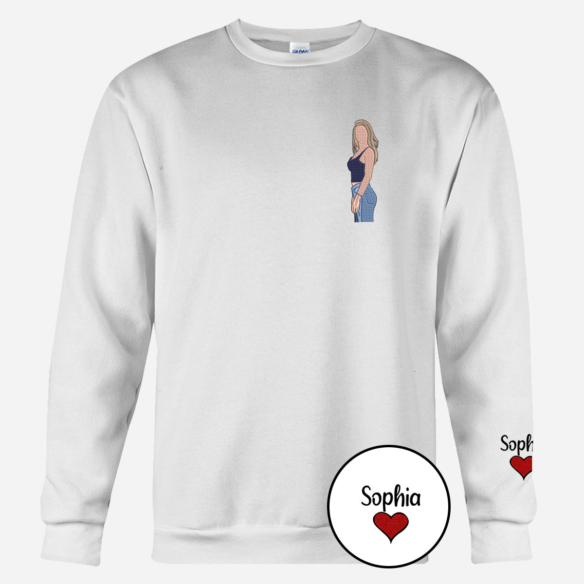 Custom 2D Photo - Personalized Daughter Embroidered Sweater