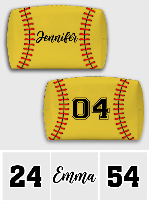 Love Baseball - Personalized Softball Makeup Bag