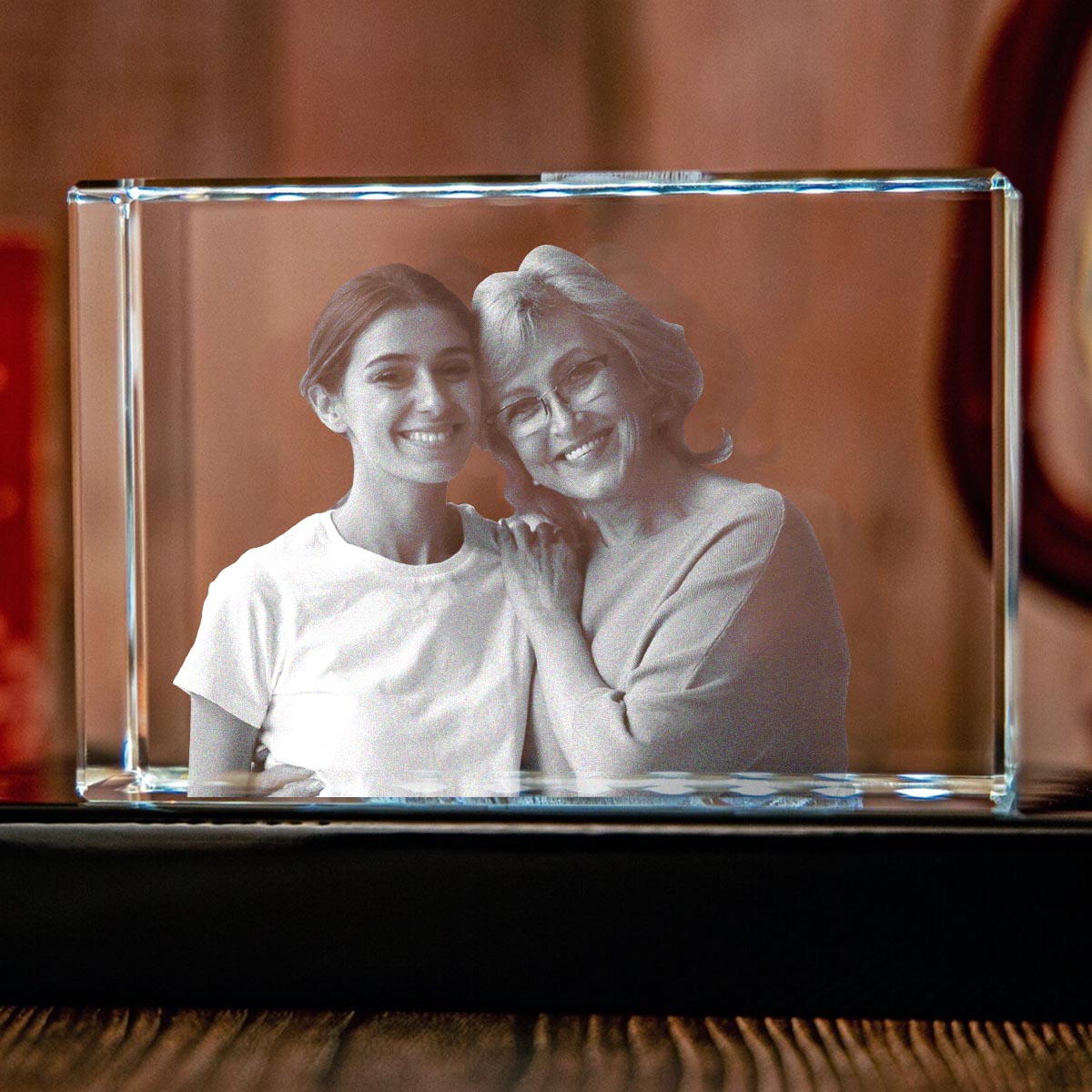 Blessed To Be Called Grandma - Gift for grandma - Personalized Laser Engraving 3D Cuboid Shaped Crystal Lamp