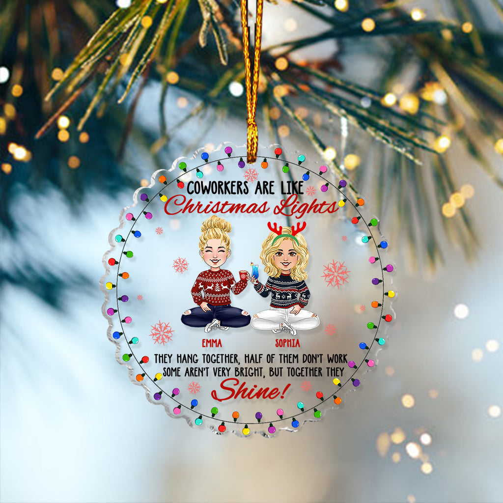 Coworkers Are Like Christmas Lights - Personalized Colleague Ornament