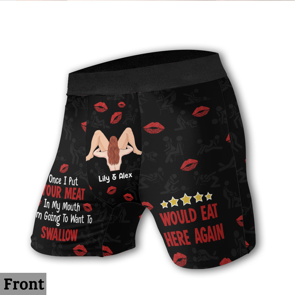 Would eat here again - gift for husband, wife, boyfriend, girlfriend - Personalized Men’s Boxer Briefs