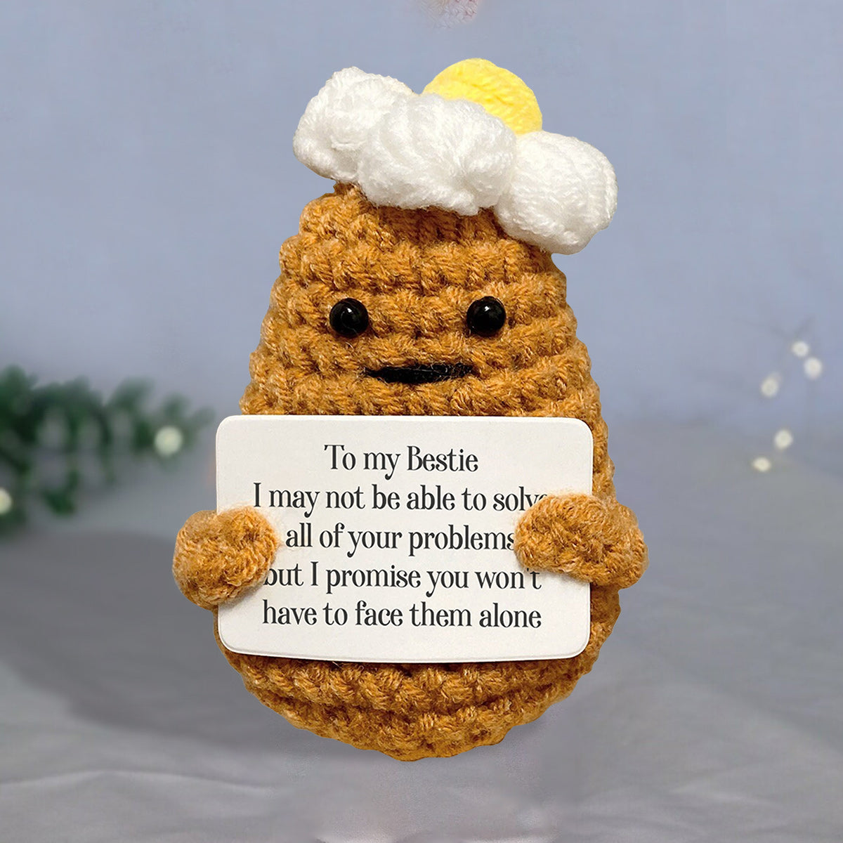 Positive Potato - Gift for friend - Personalized Hand Knitted Figurine