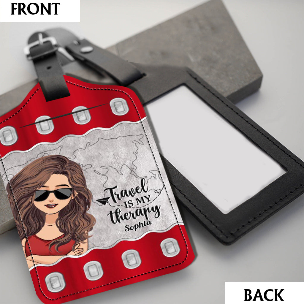 Travel Is My Therapy - Personalized Luggage Cover