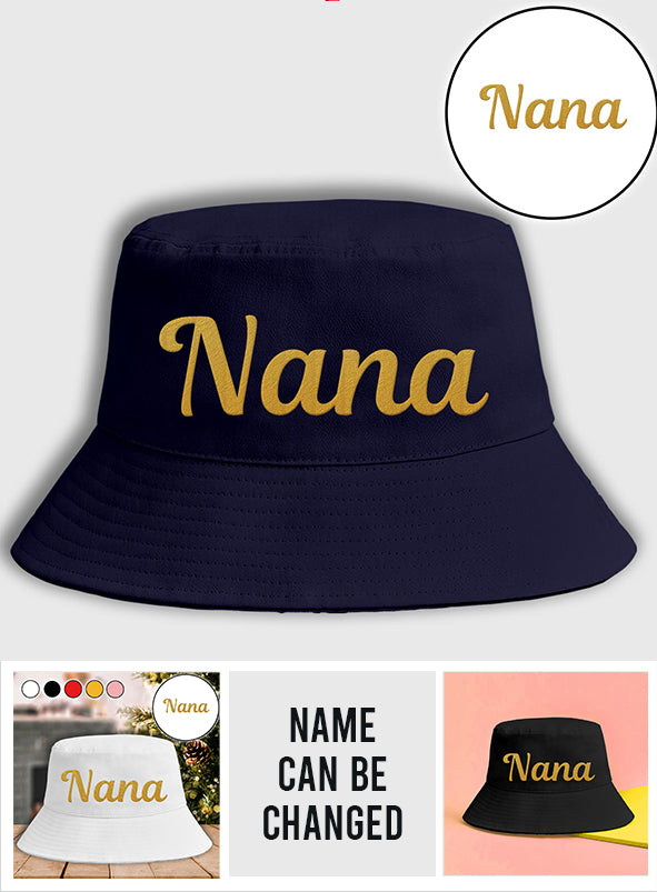 Custom Name - Personalized Grandma Embroidered Bucket Hat