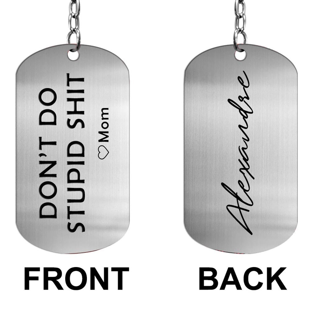 3 Pack Funny Keychain, Don't Do Stupid from Dad, Fashion Black Key