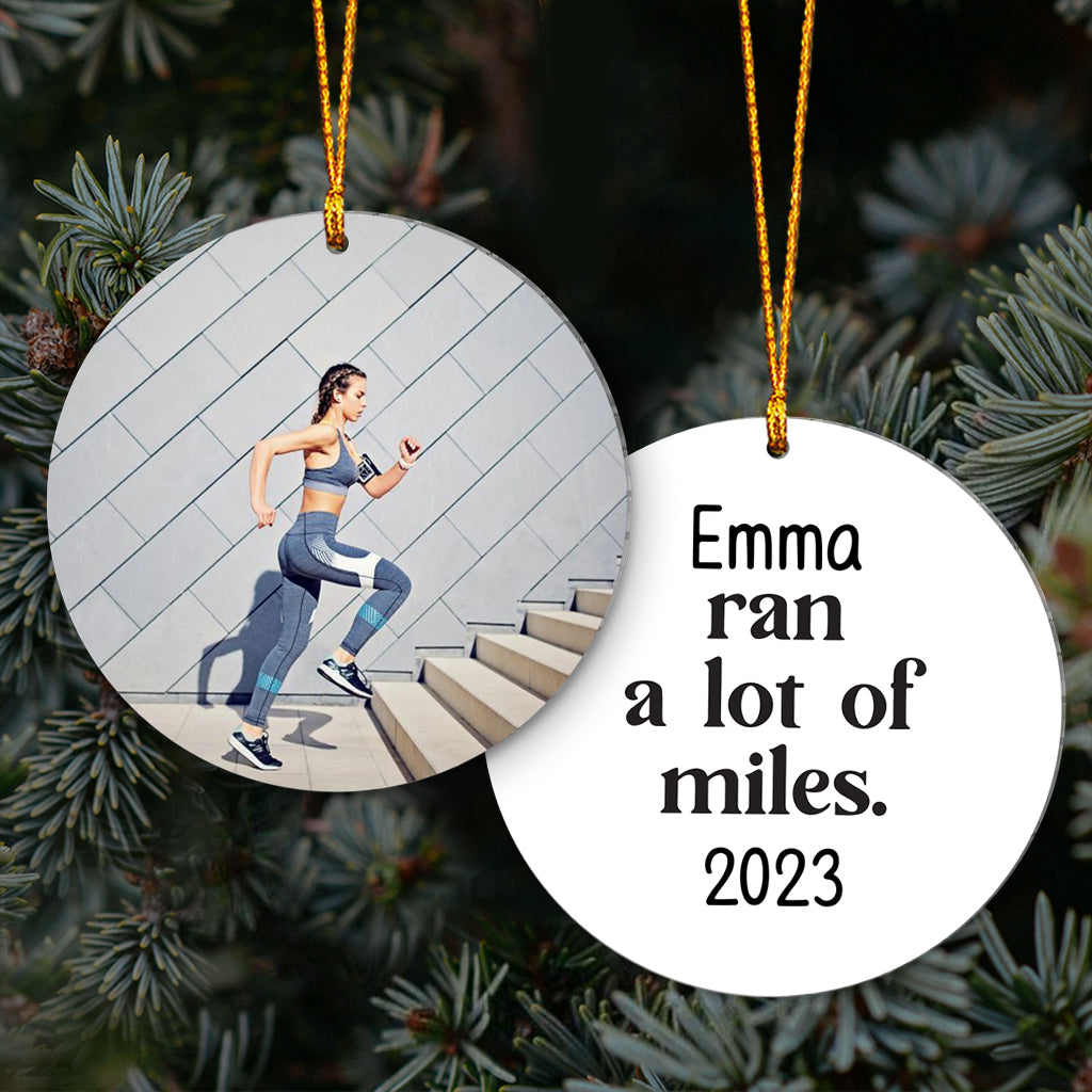 Ran A Lot Of Miles - Personalized Running Ornament