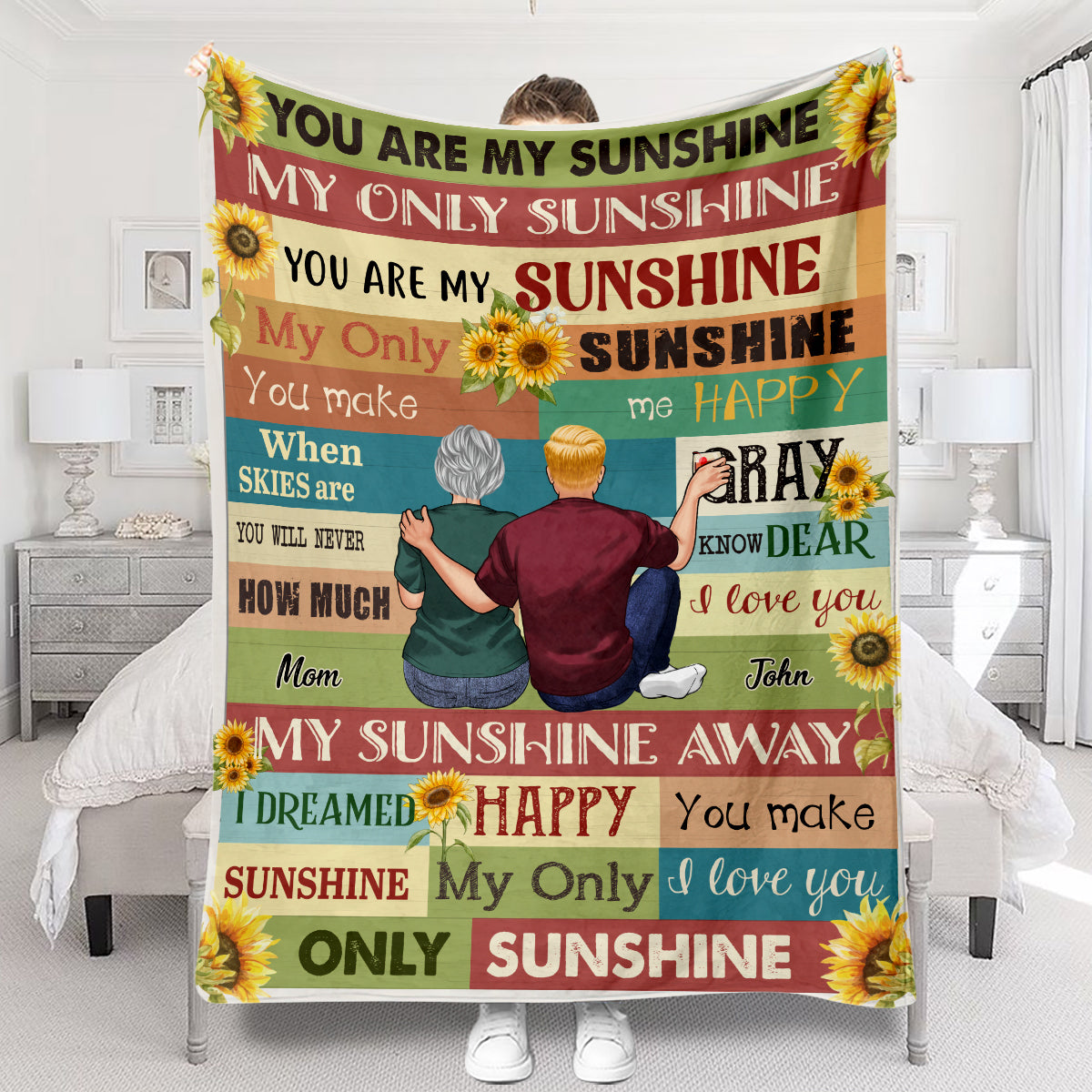 Mom You Are My Sunshine - Gift for mom, grandma - Personalized Blanket