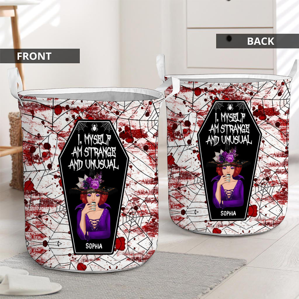 I Myself Am Strange And Unusual Custom Personalized Witch Halloween Theme Laundry Basket