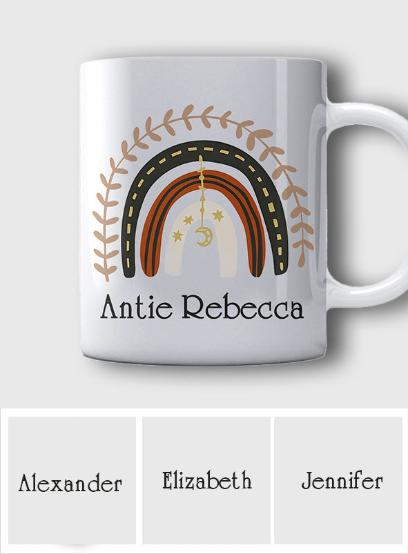 Rainbow Mug Auntie - Personalized Aunt Mug