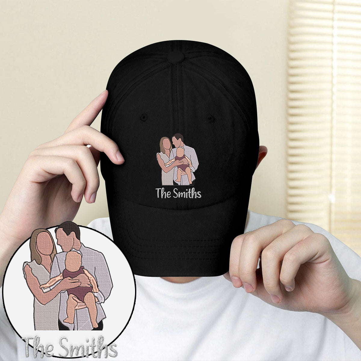 Custom 2D Photo - Personalized Family Embroidered Classic Cap