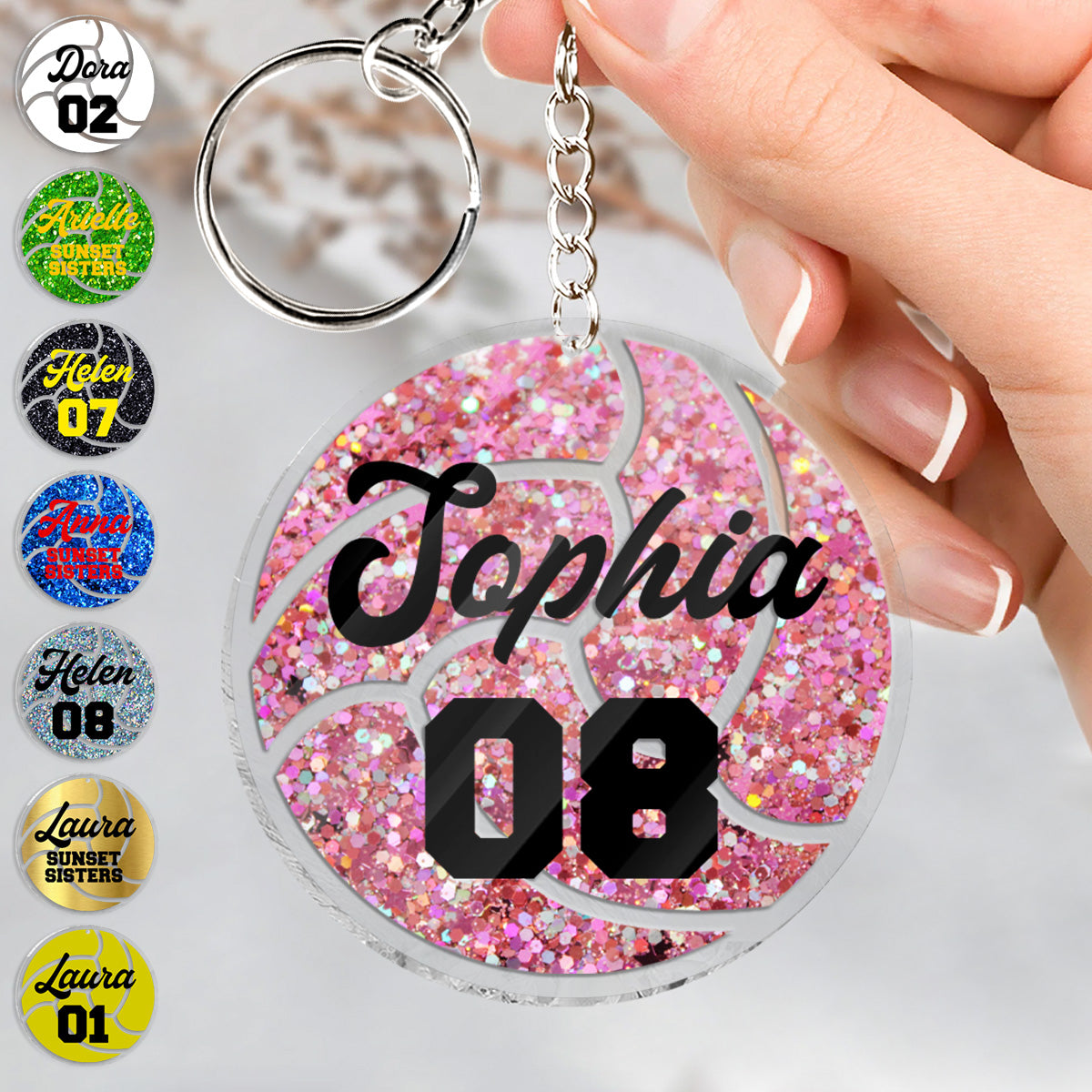 Volleyball Team - Personalized Volleyball Transparent Keychain