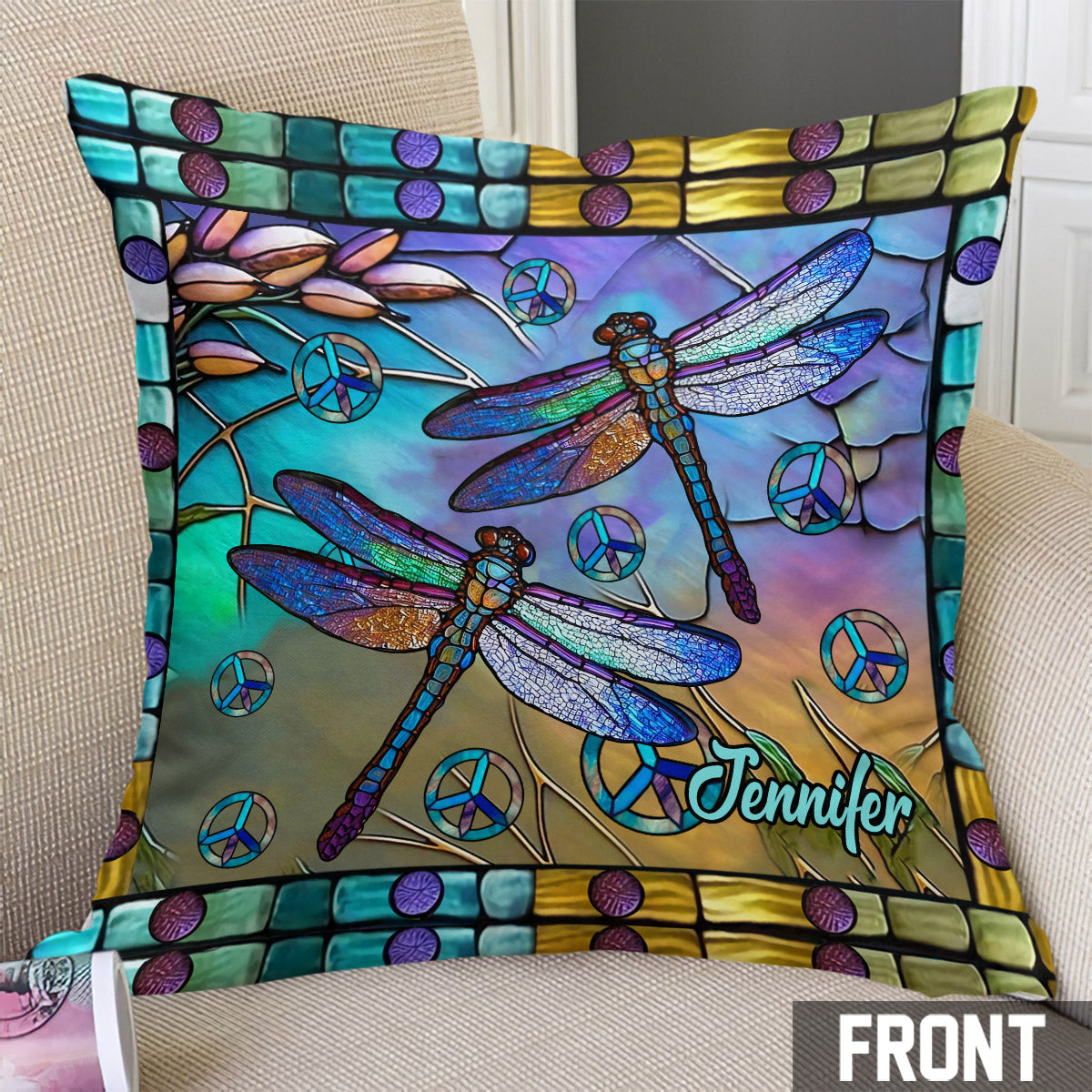 Hippie Soul - Personalized Hippie Throw Pillow