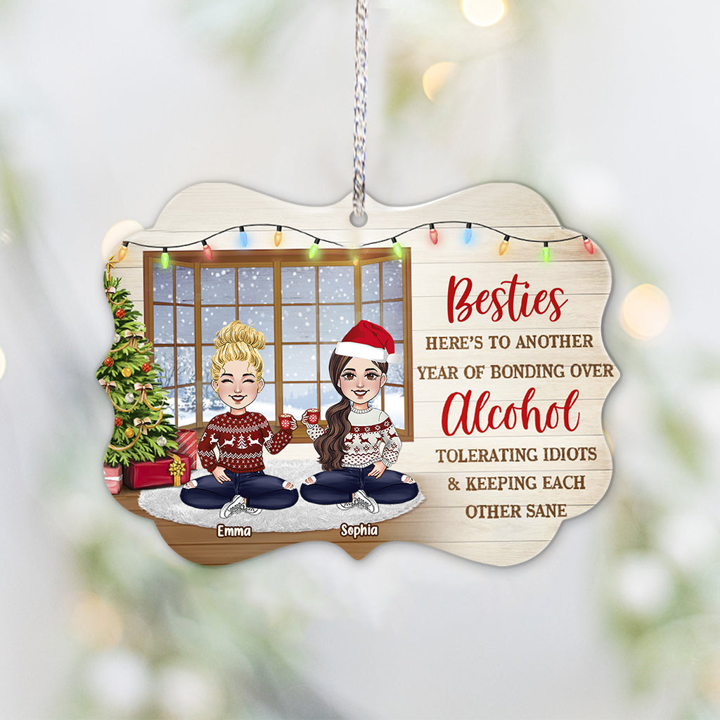 Best Friends Keeping Each Other Sane - Personalized Bestie Ornament