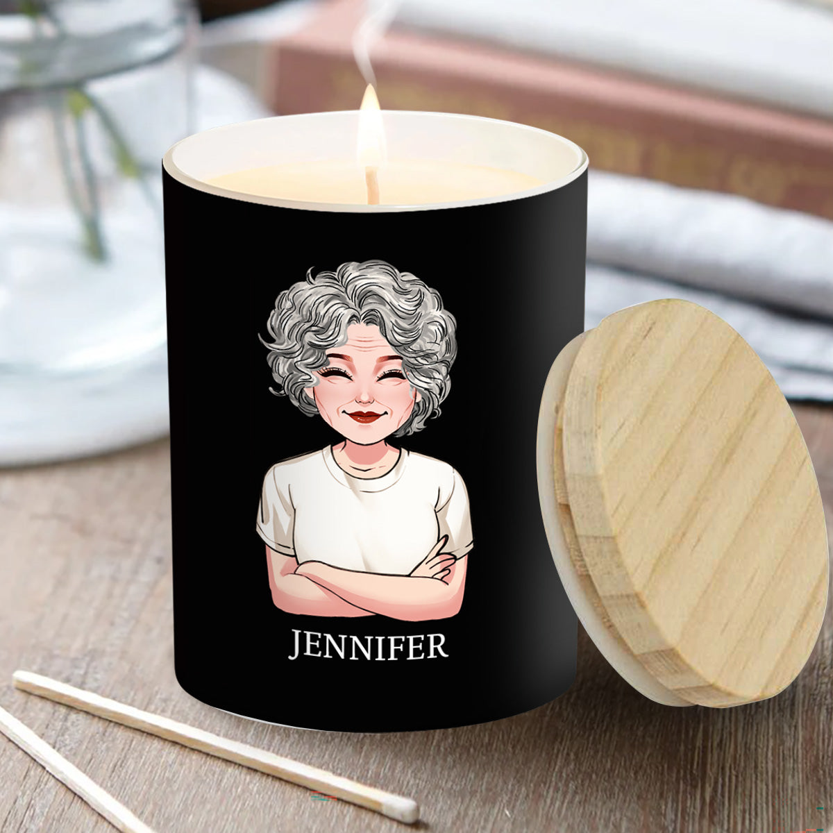 Smells Like It's Not My Problem Anymore - Personalized Retired Candle With Wooden Lid