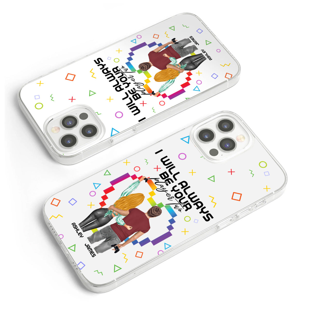 I Will Always Be Your Player Two - Personalized Video Game Clear Phone Case