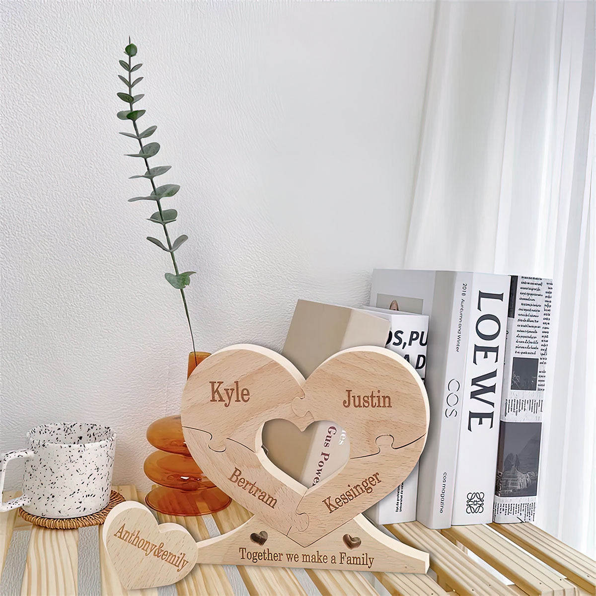 Together We Make A Family - Personalized Family Wooden Puzzle Standing