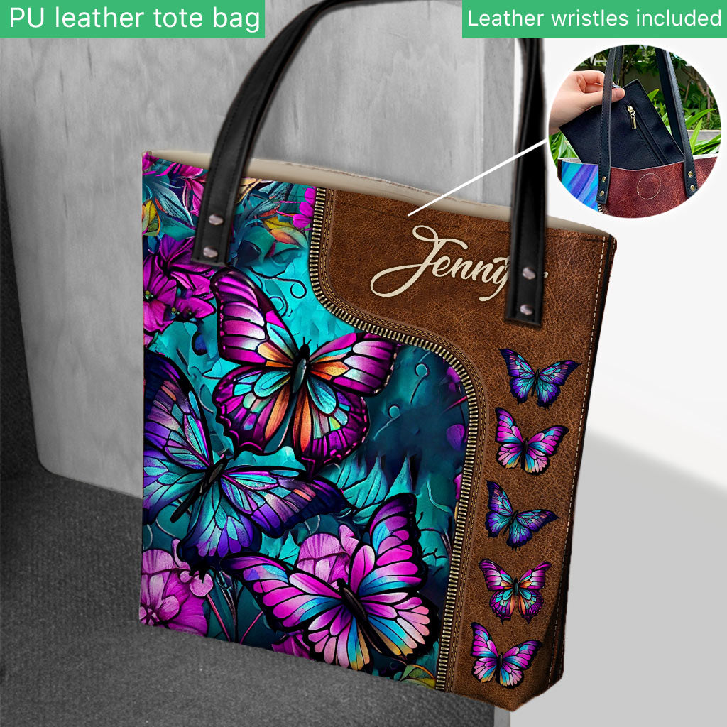 Butterfly Decor PU Leather Shoulder Bag