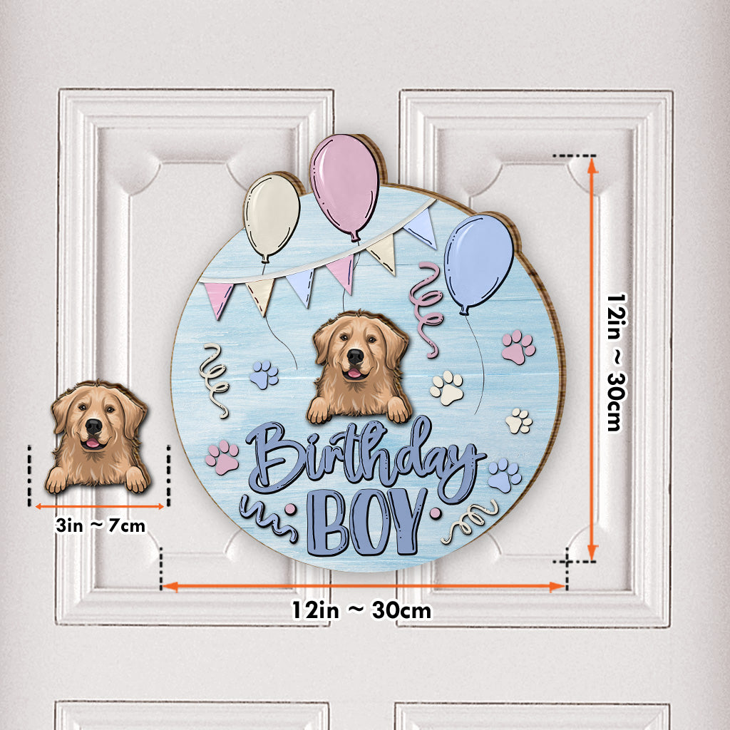 Birthday Boy Girl Pet Cat Dog - Personalized Dog Interchangeable Wood Sign