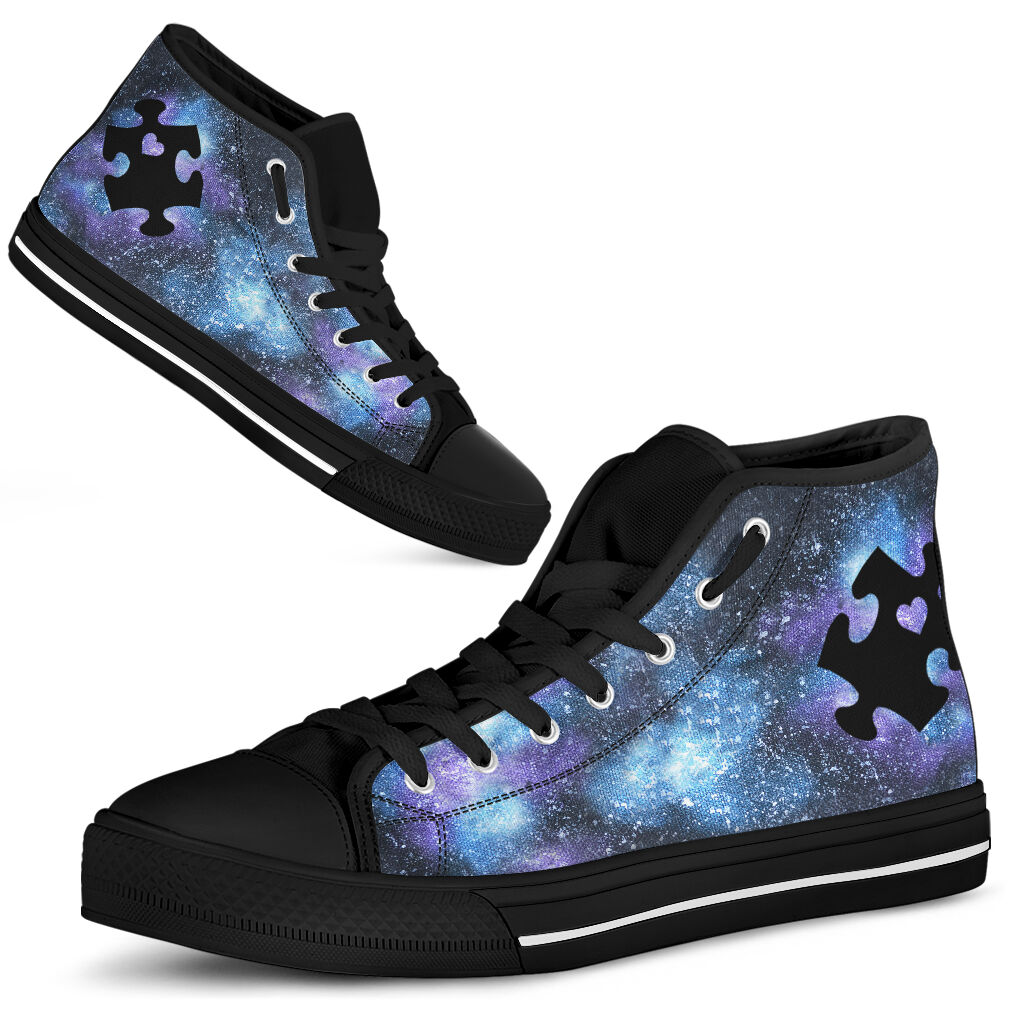 Autism Puzzle Galaxy High Top Shoes 0622