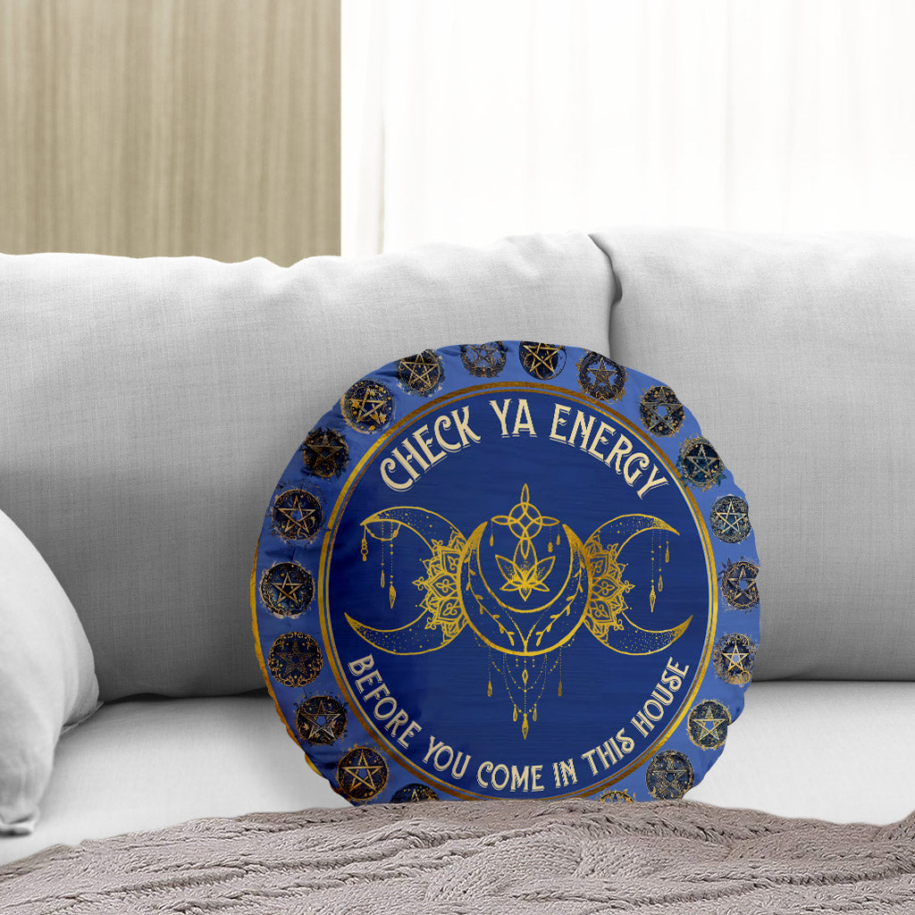 Check Your Energy - Personalized Witch Shaped Pillow