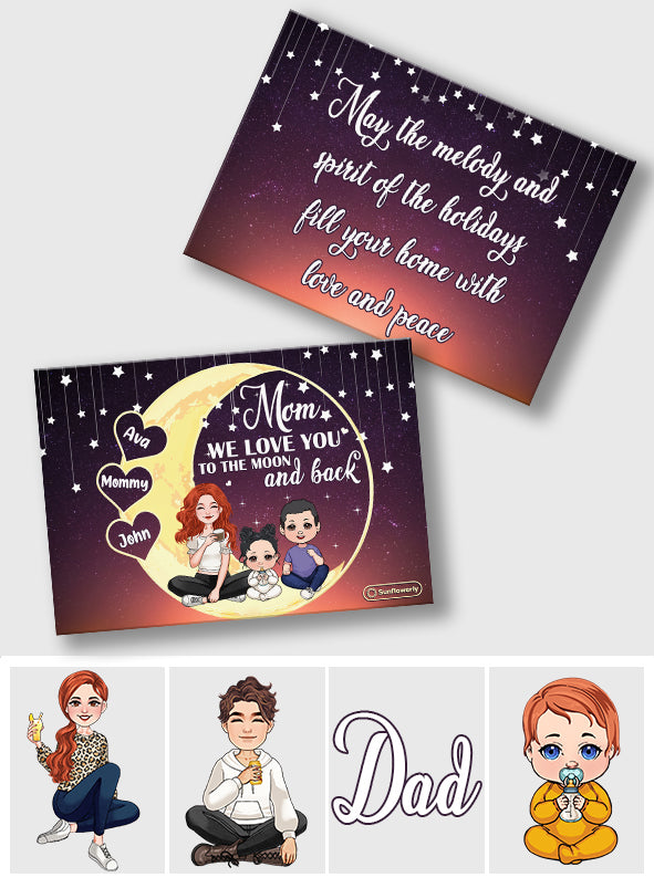 Love You To The Moon & Back - Personalized Greeting Card