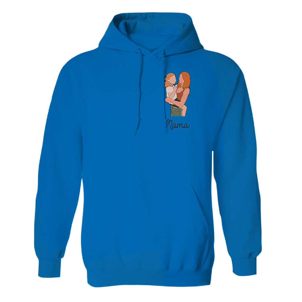 Custom 2D Photo - Personalized Step Mom Embroidered Hoodie