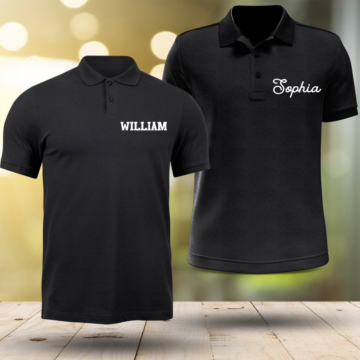 Custom Name - Personalized Sibling Embroidered Polo Shirt