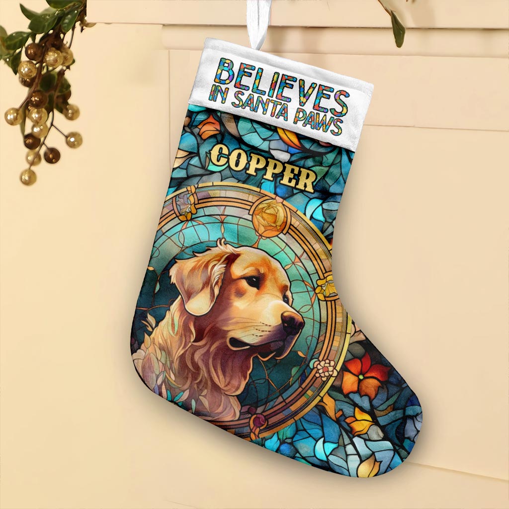 Believes In Santa Paws - Personalized Dog Christmas Stockings