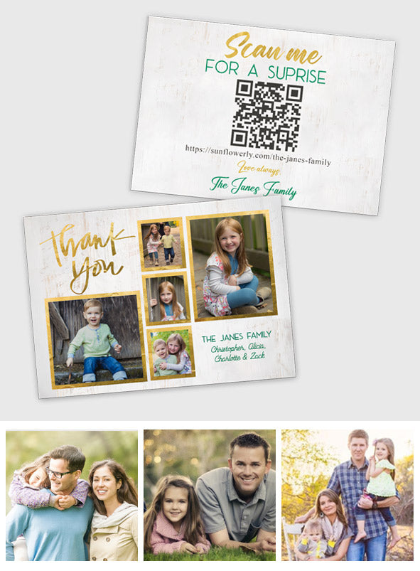 Thank You Photo Upload - Personalized QR Greeting Card