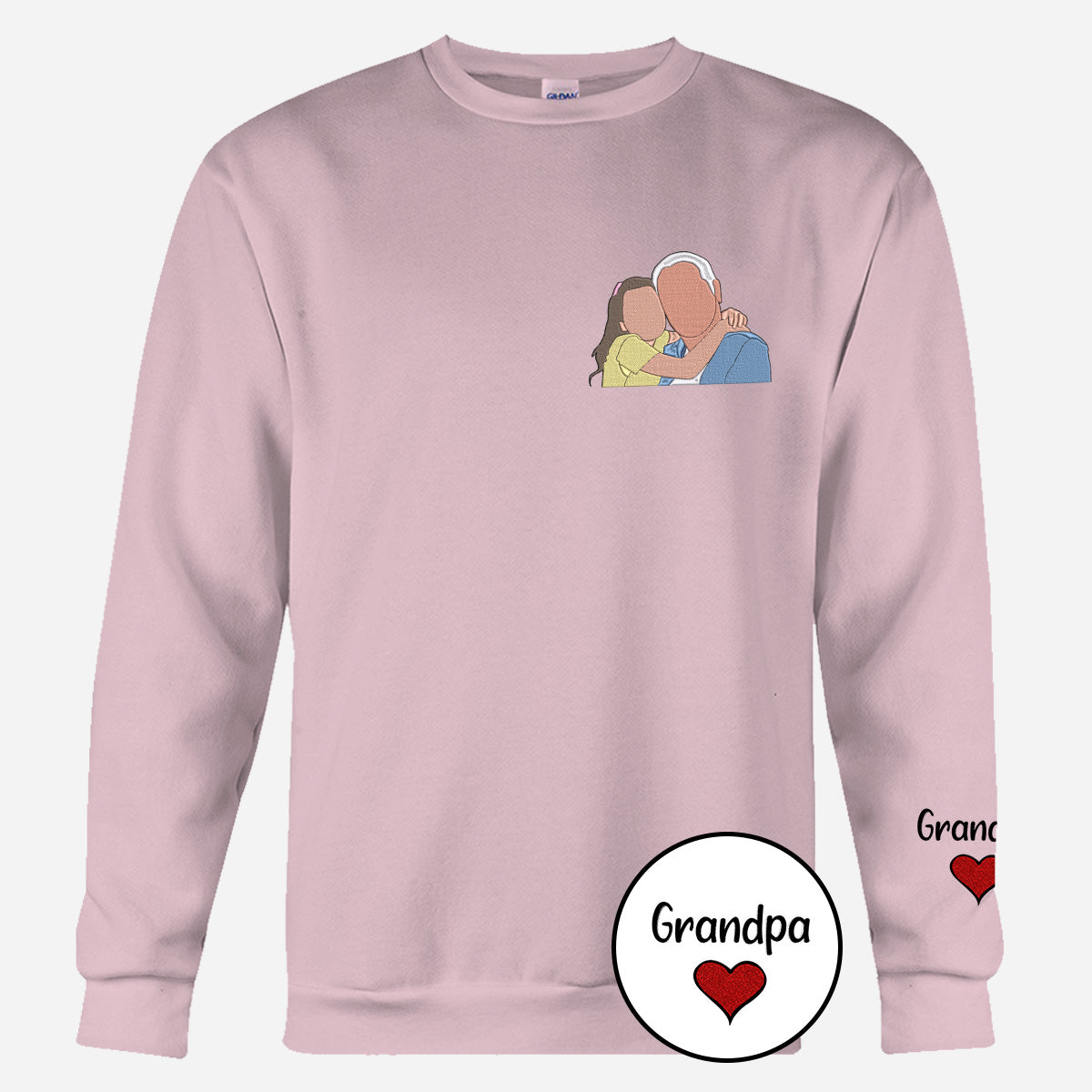 Custom 2D Photo - Personalized Grandpa Embroidered Sweater