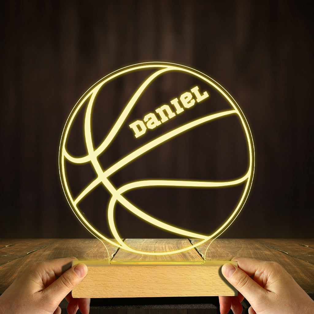Love Basketball - Personalized Basketball Shaped Plaque Light Base