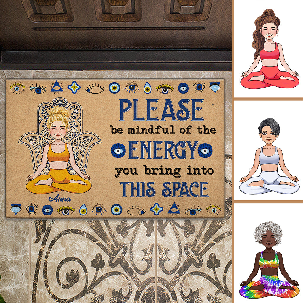 Mindful Of The Energy - Personalized Yoga Doormat