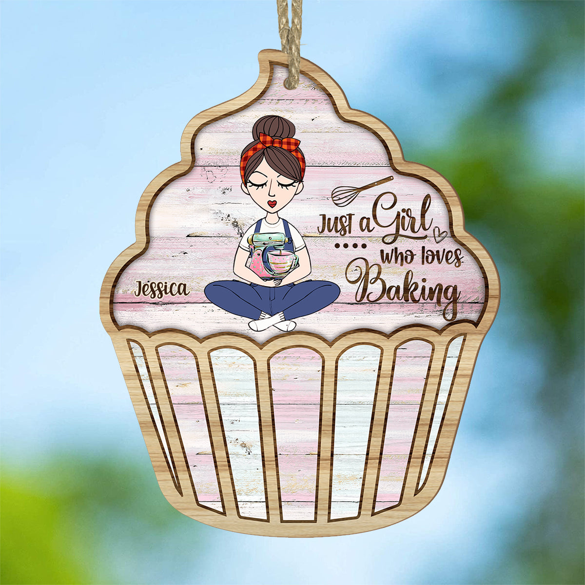 Just A Girl Who Loves Baking - Personalized Baking Suncatcher