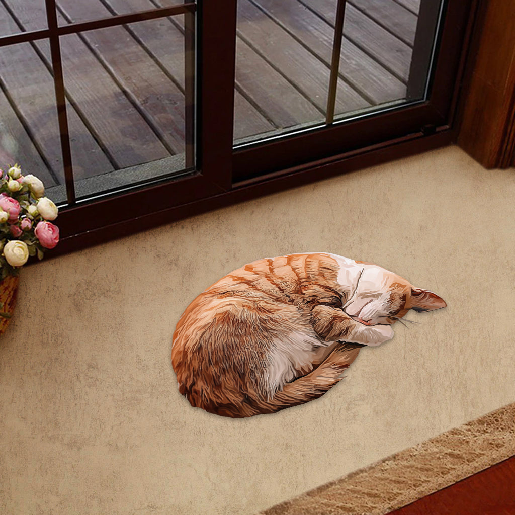 Cute Cat - Personalized Cat Shaped Doormat