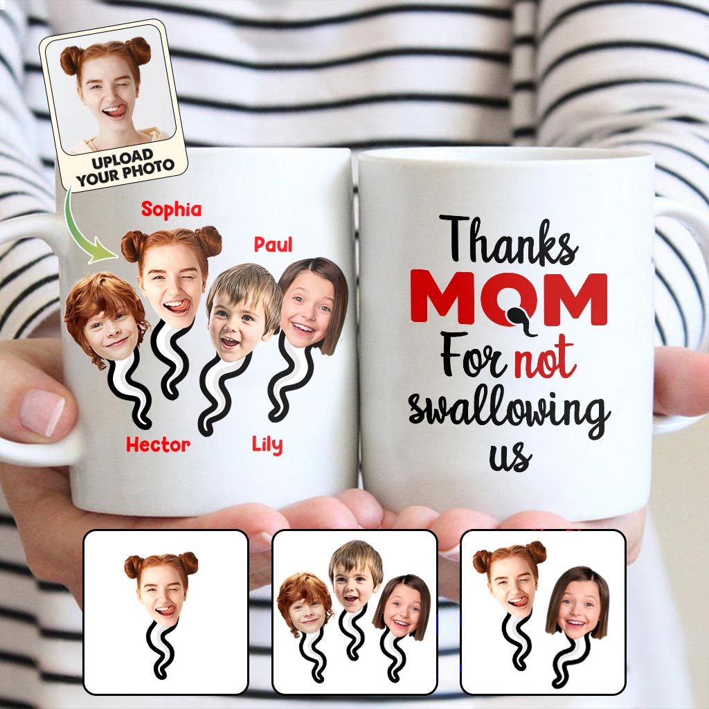 Discover Thanks Mom For Not Swallowing Us - Personalized Mother Mug