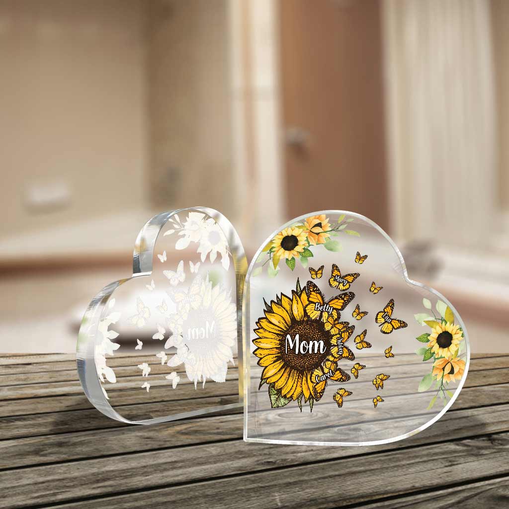 Beautiful Sunflower My Greatest Blessings - Gift for grandma, mom, aunt - Personalized Custom Shaped Acrylic Plaque