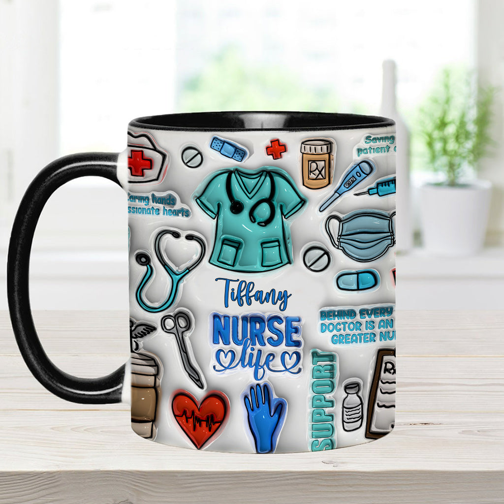 Nurse Life - Personalized Nurse Accent Mug