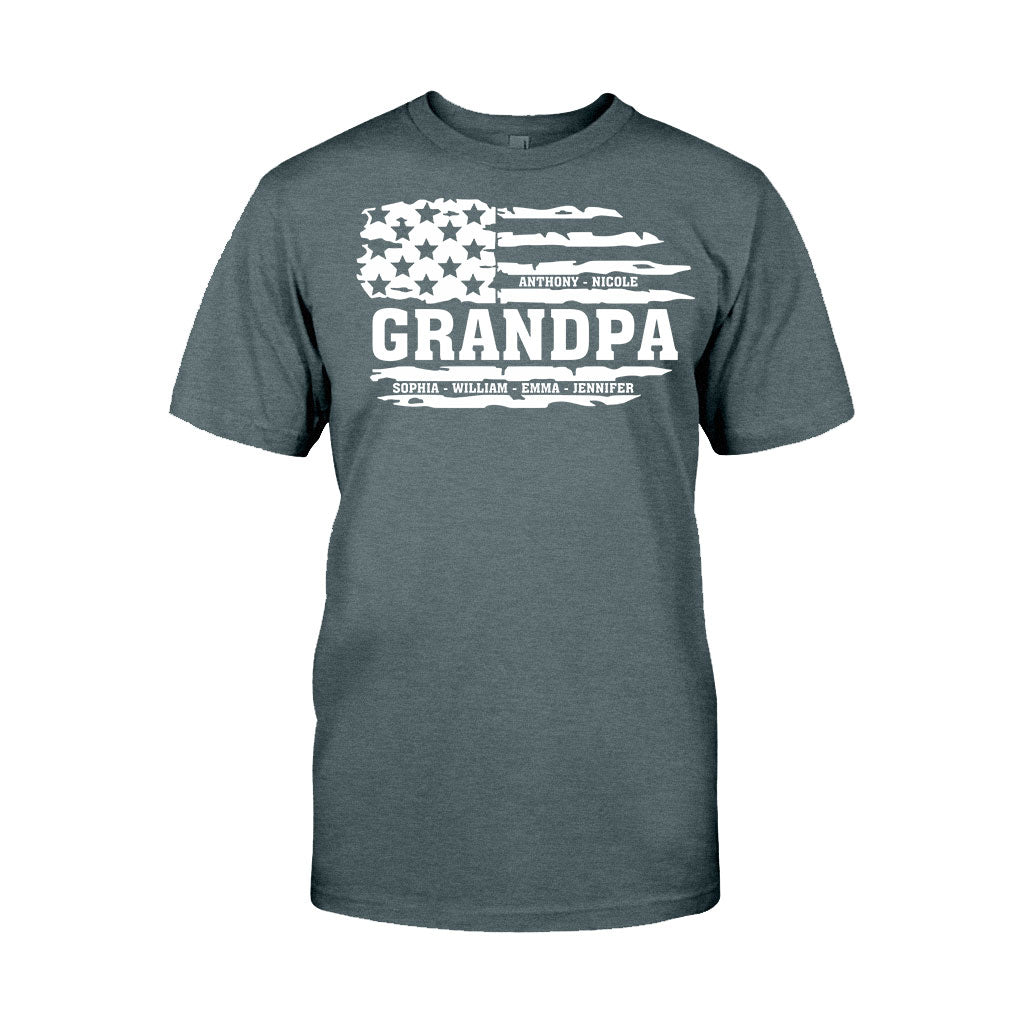 Grandpa US Flag - Personalized Grandpa T-shirt & Hoodie