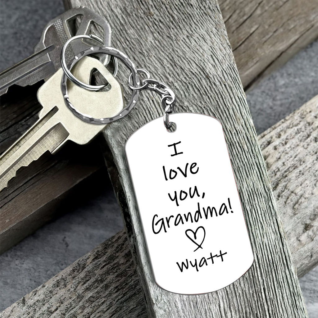 I Love You Grandma - Personalized Grandma Stainless Steel Keychain