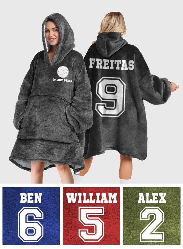 Sport Lovers Go Team - Personalized Volleyball Blanket Hoodie