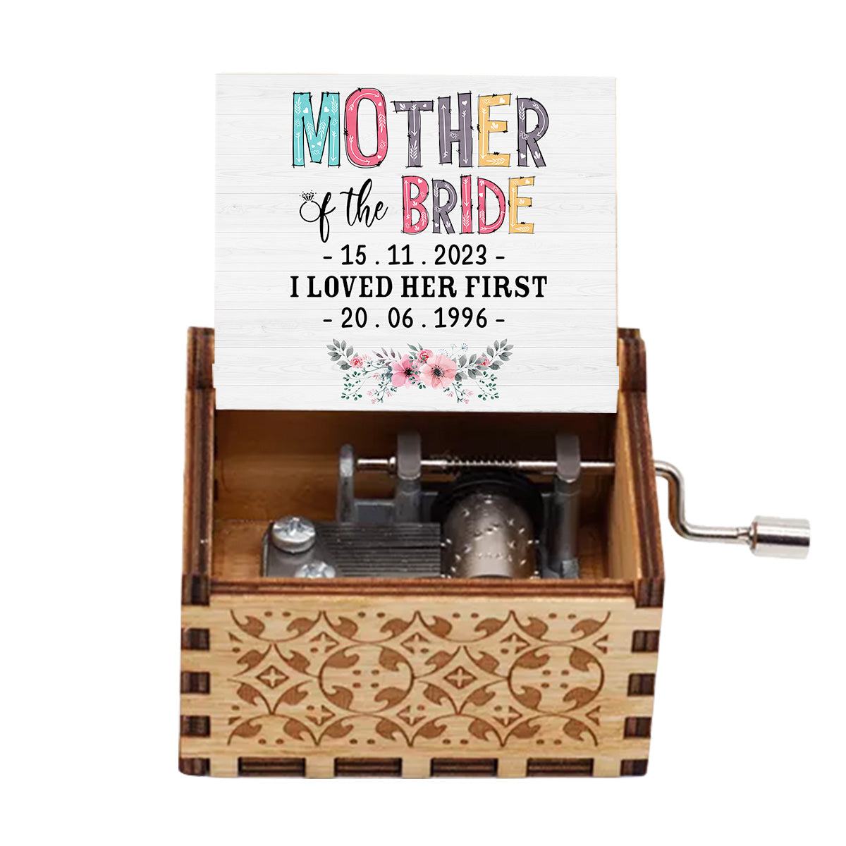 Mother Of The Bride - Personalized Mother Hand Crank Music Box