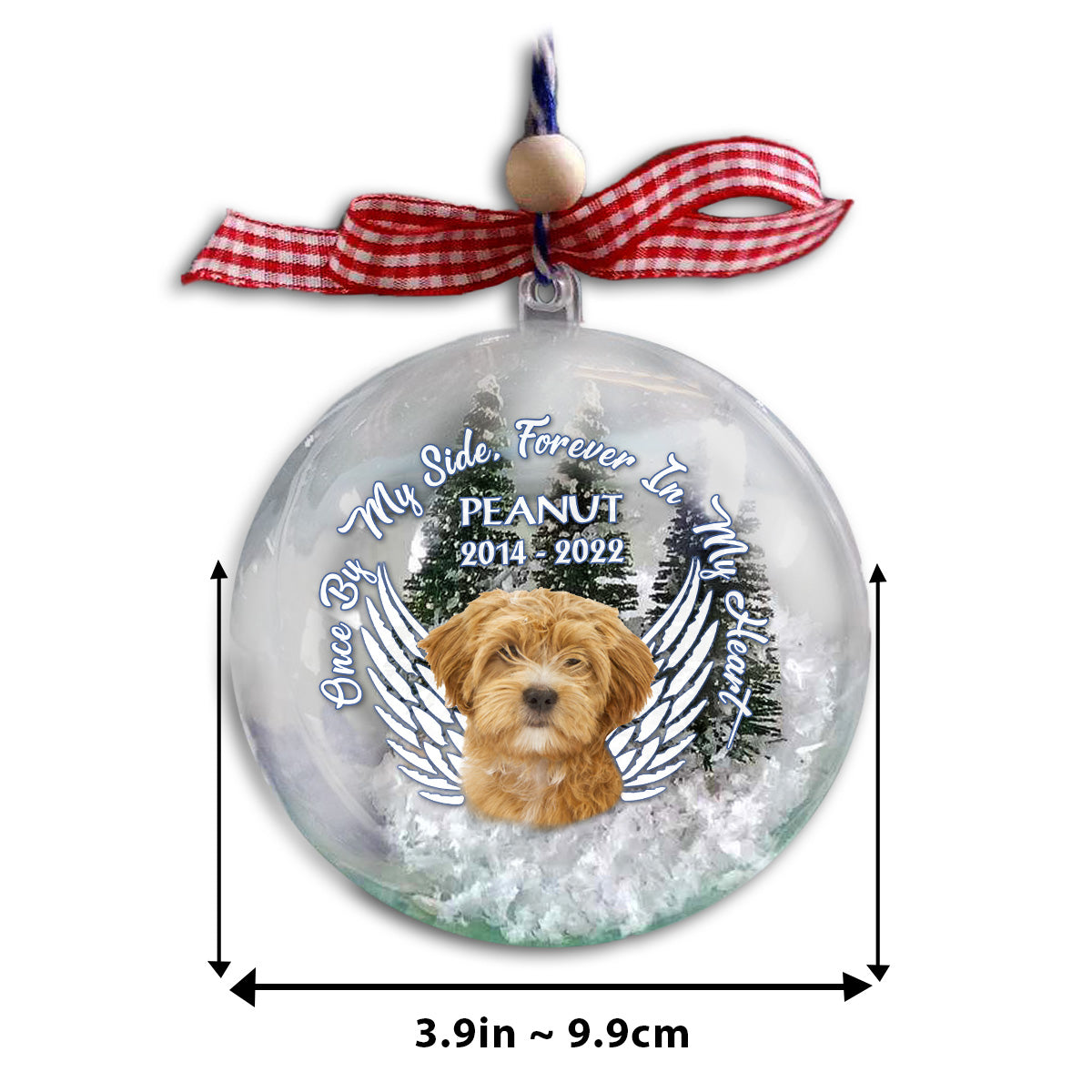 Forever In my Heart - Gift for dog lovers, cat lover - Personalized Snow Globe Ornament