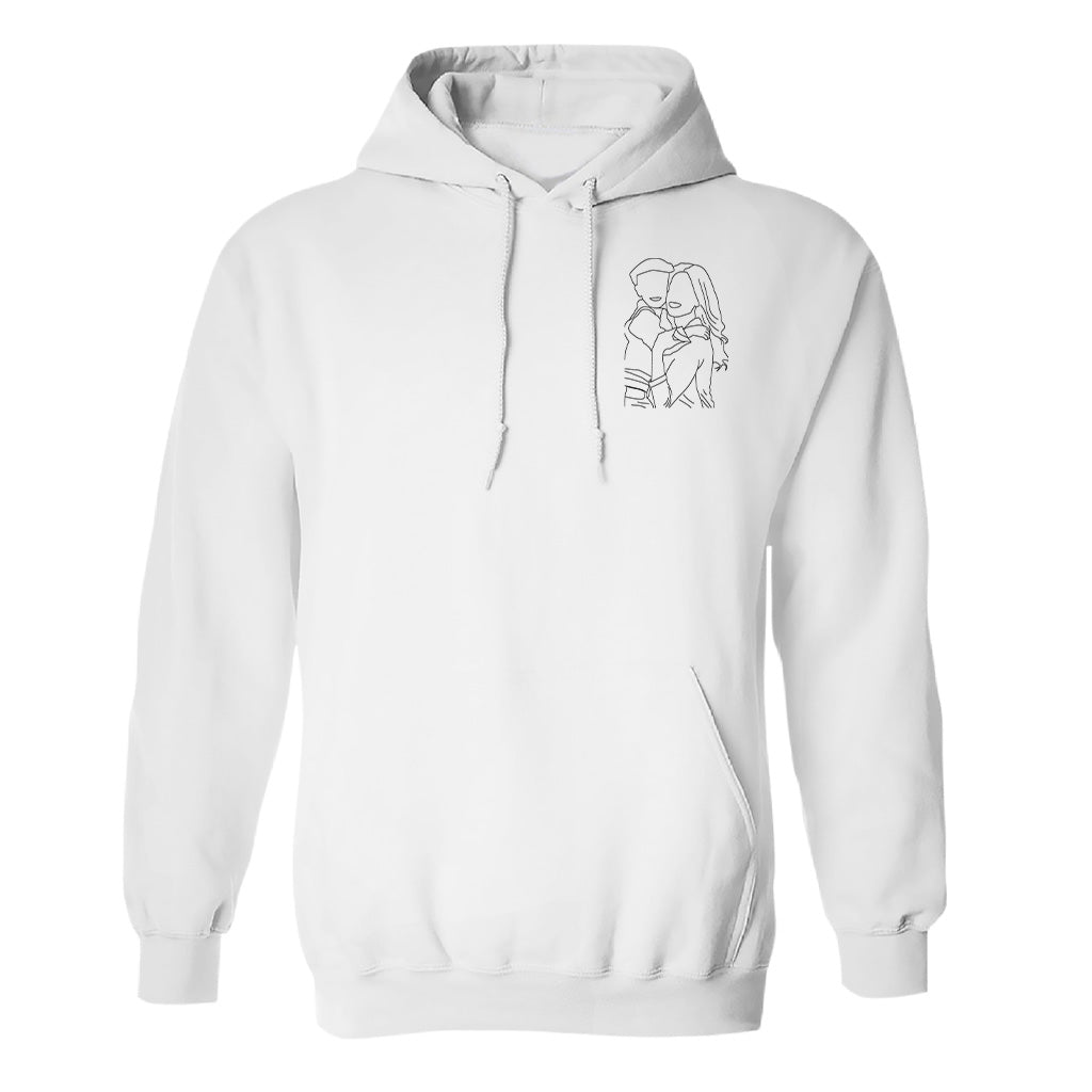 Custom Line Art - Personalized Mother Embroidered Hoodie