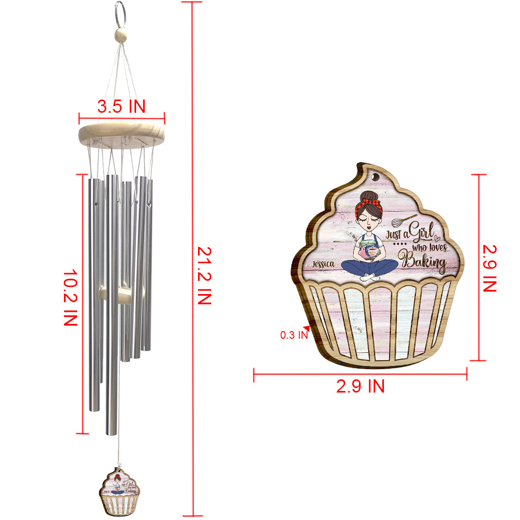 Just A Girl Who Loves Baking - Personalized Baking Wind Chime