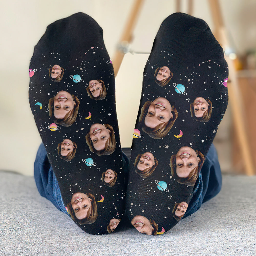 Custom Face Galaxy - Personalized Step Mom Socks