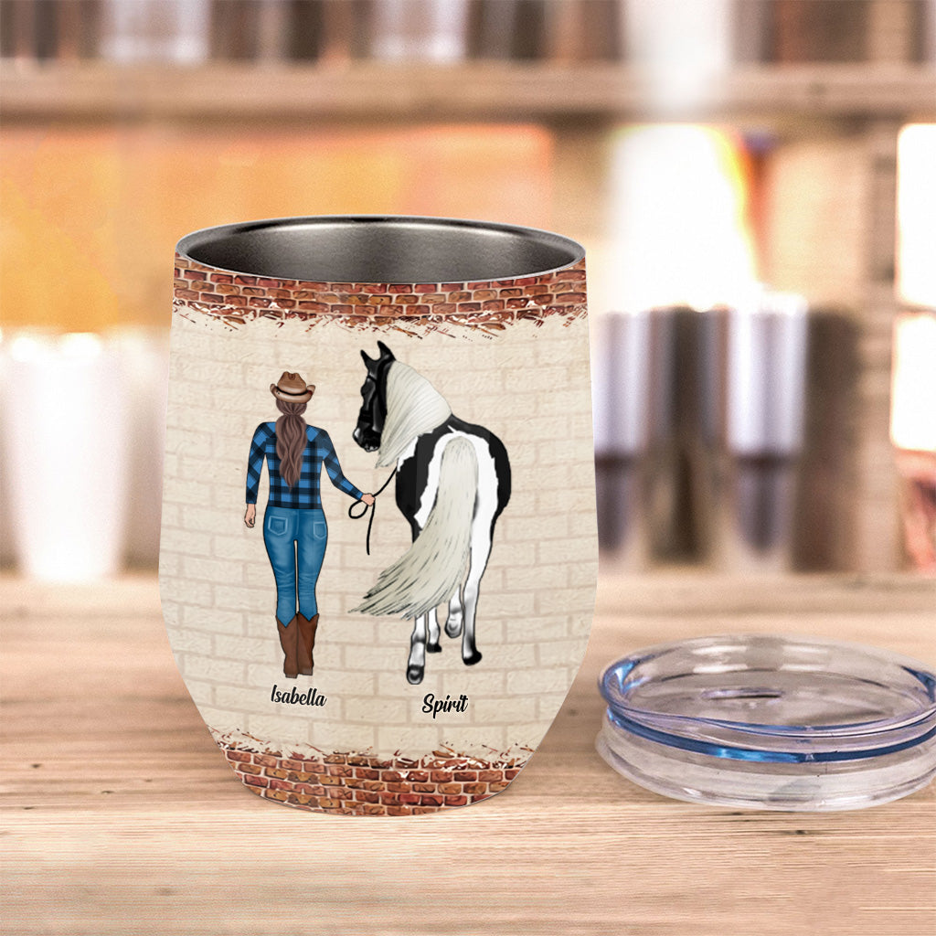 Just A Girl Who Loves Horses - Personalized Horse Wine Tumbler