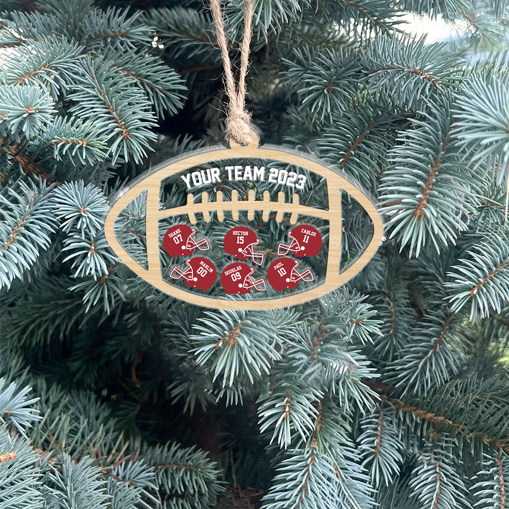 Football Team - Personalized Football 3 Layered Shaker Ornament